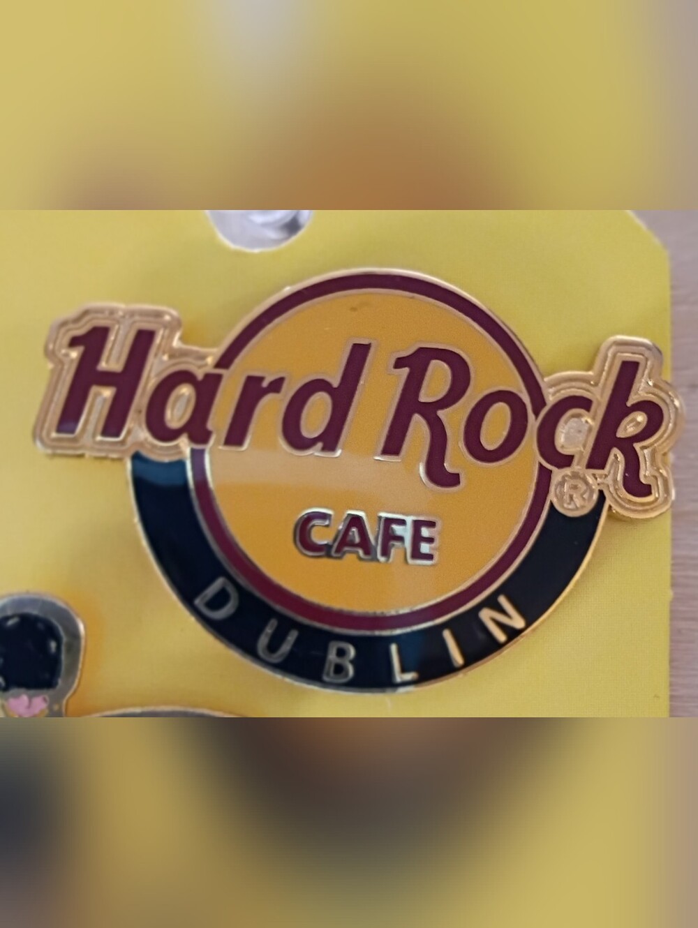Hard Rock Cafe Yellow and Maroon Dublin Logo Pin